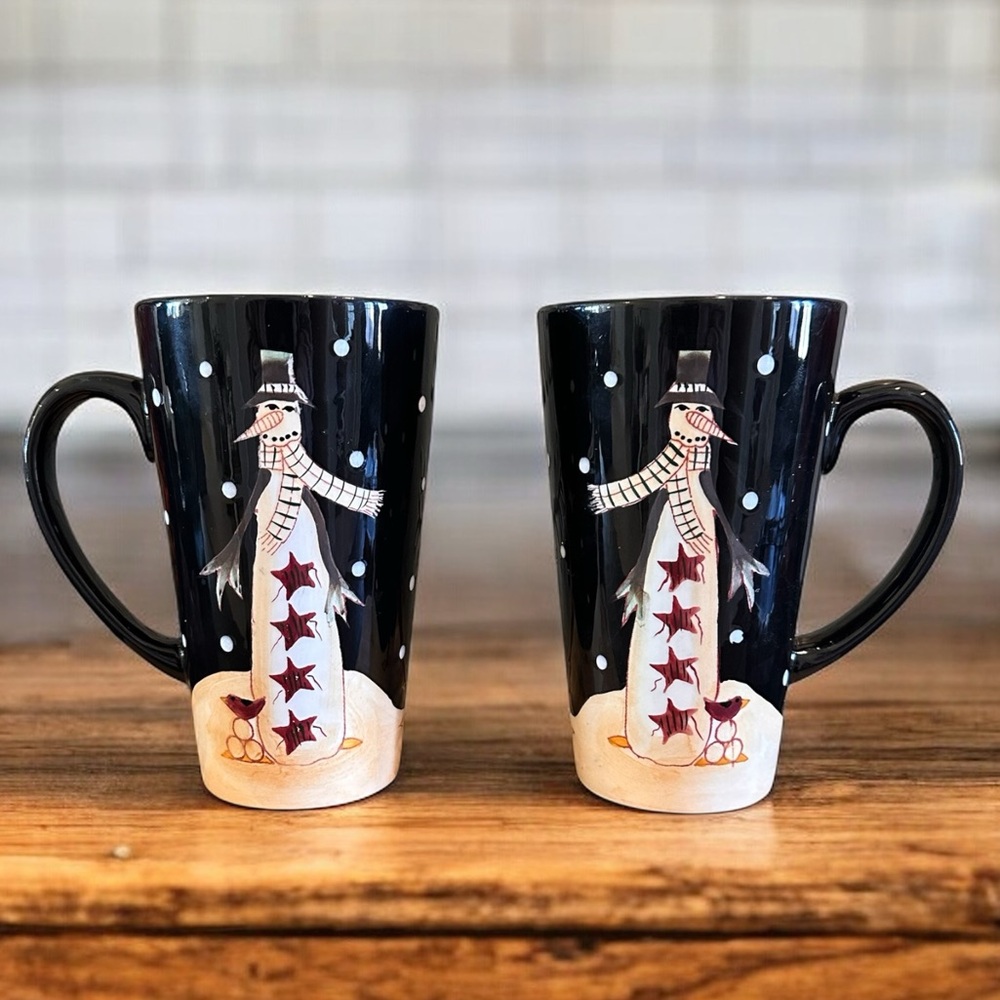 Certified International MIDNIGHT SNOWMAN by Becca Barton Latte Mug